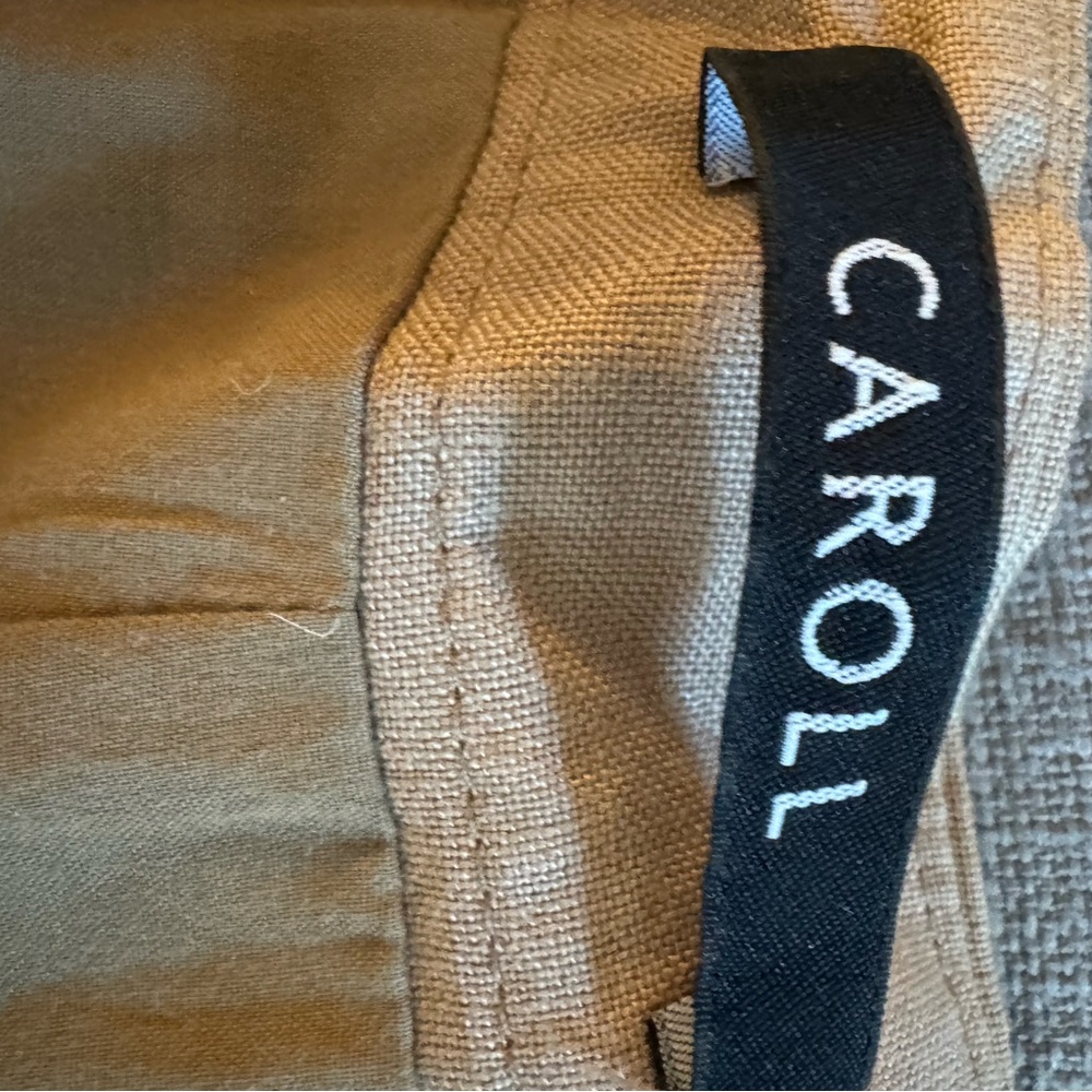 Caroll French Brand size 2/4 Floral Embroidered Linen Tan Skirt - Picture 2 of 4
